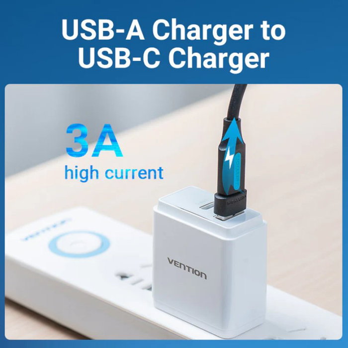 Vention CDWB0 Adaptador USB-A Macho a USB-C Hembra Negro